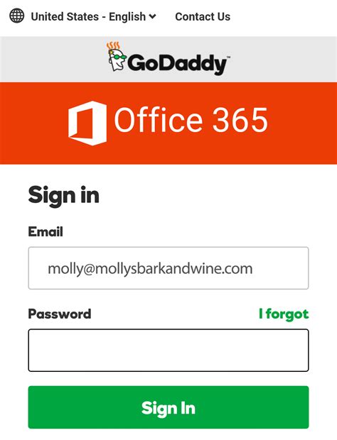 godaddy 365 log in